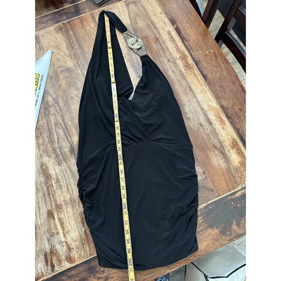 Cache Women's Black Sleeveless Halter Neckline Mini Dress Size Medium - Picture 10 of 10